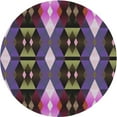 thumbnail image 1 of Ahgly Company Indoor Round Patterned Dark Purple Novelty Area Rugs, 5' Round, 1 of 6
