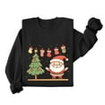 thumbnail image 3 of Craaazy Womens Shirts Merry Christmas Sweatshirt Women Xmas Santa Tree Christmas Snowflake Print Long Sleeve Loose Top Shirts Gifts For Women, 3 of 6
