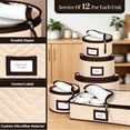 thumbnail image 2 of 5 Pack Dinnerware Storage Containers, Quilted Microfiber Dish Storage Organizer with Dividers, Seasonal Storage Moving Box for Glasses Plates Cups Saucers, Holds 12 Piece Set, 2 of 5