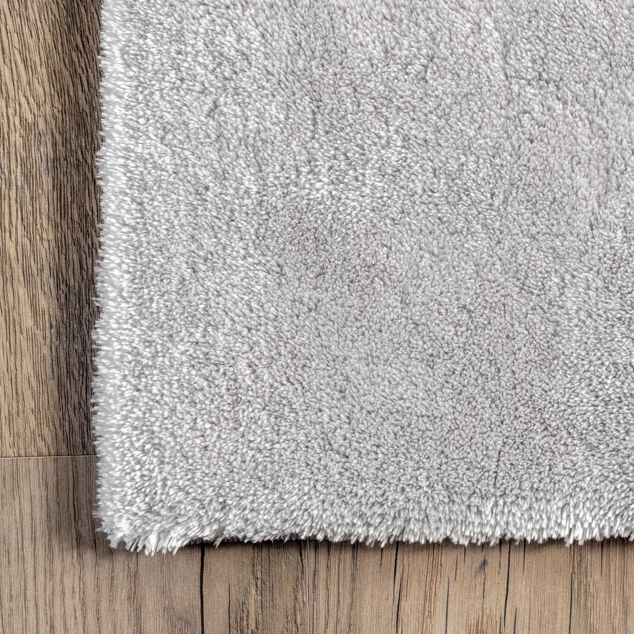 nuLOOM Loni SuperiorWash Solid Machine Washable Shag Area Rug, 8' x 10', Loni Light Grey