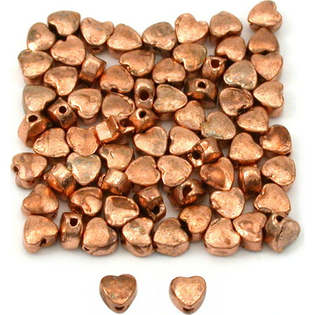 15g Heart Beads Copper Plated Beading 4mm Approx 70