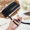 thumbnail image 3 of 14 Yards 3/5 Inch Sequin Ribbon Trim Black Sequin Glitter Trim Metallic Sequin Braid Trim 2 Rows Flat Glitter Ribbon Bling Fabric Paillette Elastic, 3 of 6