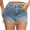 Blue, variant on Lindreshi Shorts for Women Clearance Women's Summer Fashion Design High Waist One Button Comfortable Stretch Shorts