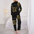 thumbnail image 5 of Disketp Pajamas Set Long Sleeve Sleepwear Womens Button Down Nightwear Pj Sets-Happy New Year 2024, 5 of 9