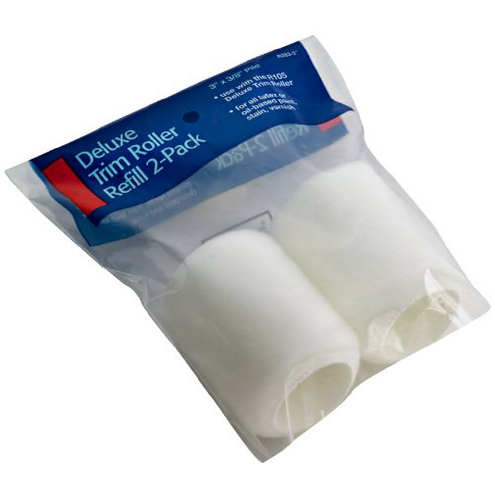 R2823 Deluxe Trim Roller, 2Pack Refill, 3/8Inch Nap, 3Inch, For