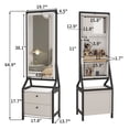 thumbnail image 4 of Holaki Swivel Jewelry Mirror Armoire, Rotating Floor Standing Mirror Cabinet With 2 Drawers, Open Shelf, Large Storage Capacity, White Finish, 4 of 10