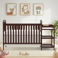 thumbnail image 5 of CASEMIOL Baby Crib with Changing Table 3 in 1, New Zealand Pinewood Cribs Convertible to Toddler Daybed Bed, Non-Toxic Finish, Easy to Assemble, Espresso, 5 of 10
