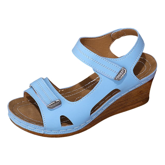 DAFEI Sandales Femmes Habillées à Plateforme Compensée Sandales Légères d'Été à Bride Sandales Décontractées de Vacances Augmenter la Hauteur Chaussures Rétro de Villégiature