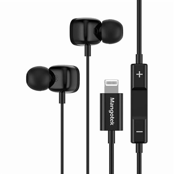 iPhone Headphones Wired with Lightning Connector, Wired Earbuds for iPhone,Apple MFi Certified Earphones with Microphone & Volume Contro,Compatible for iPhone 14/13/12/11/Pro Max/XR/XS/X/8/7/SE