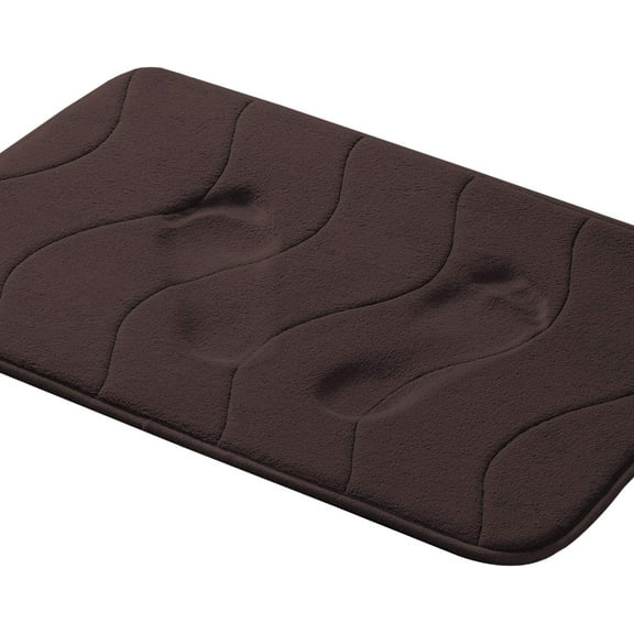 Large Bathroom Rugs Non Slip, Memory Foam Bath Mat, PVC Dot Bottom Quick Dry Bath Rug Runner, Absorbent Shower Mat for Bathroom Floor Tub, 20 x 32 Inch, Brown