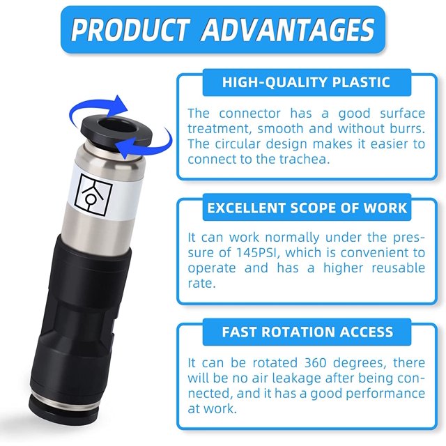Conectores de válvula de retención de aire comprimido de 4 mm Empuje de flujo de aire para conectar accesorios LingWen 8390615526357