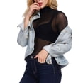 thumbnail image 4 of DuAnyozu Women Mesh Tops T-shirt Basic See-throug Blouse, 4 of 5