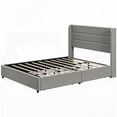 thumbnail image 3 of Full Size Metal Platform Bed Frame with Storage Drawers, Noise-Free, No Box Spring Needed, Light Gray (Bedroom), 3 of 9