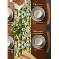 thumbnail image 2 of ERUNPONLY Summer Lemon Table Runner - 48 Inch Long Watercolor Yellow Green Leaves Fruit Cotton and Linen Blended Dress Scarves Farmhouse Table Runner for Kitchen Dining, Coffee Table, 13" x 48", 2 of 8