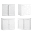 thumbnail image 5 of Armario de almacenamiento de cocina con puertas dobles, gabinete de bar de café con estantes ajustables, buffet de aparador para comedor, sala de estar o entrada, armario blanco moderno, 5 of 5