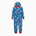 thumbnail image 6 of PatPat Christmas Pajamas Family Matching One Piece Couple Holiday Pjs for Women Hooded Zipper Onesies Cute Santa Claus Gifts Allover Print Sleepwear with Hat & Socks, Blue, M, 6 of 12