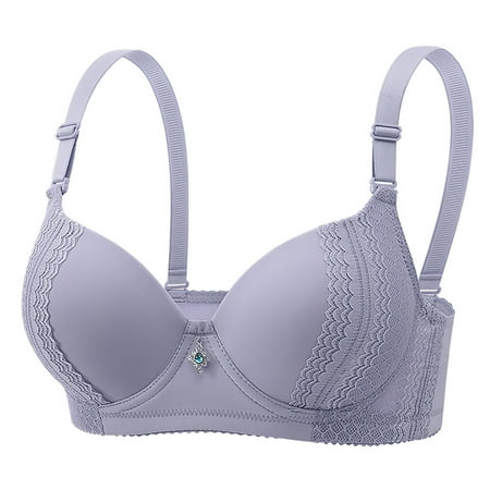 Deals SMihono Women Floral Lace Balconette Underwire Push up Lightly Bras Seamless Beauty Back Breathable Bras Cute Summer Bra Top Purple XL
