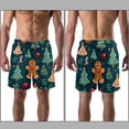 thumbnail image 3 of luoweisi Men's Beach Shorts Quick Dry Swim Trunks with Mesh Lining Christmas Gingerbread Man M, 3 of 5