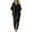 Black, variant on Women's V-Neck Caftan Maxi Dress, Loose Fit Batwing Sleeve Long Dress with Side Slit, Women's Red, Sizes S-2XL
