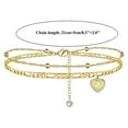 thumbnail image 2 of YZWEI Gold Anklets, Cross-border Women's Beach 26 Letters Love Anklet Women's Foot Chain Heart-shaped Double-layer Anklet Jewelry Foot Accessories, (R), 2 of 8