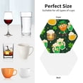 thumbnail image 6 of Lsque St Patrick's Day10 Pattern 4" Drink Coasters Set of 4, PVC Leather Absorbent Coasters, Table Coaster Set Decorative Coffee Cup Coasters Housewarming Gift -Hexagon, 6 of 6