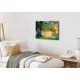thumbnail image 2 of Arte mural de madera de roble verde, atardecer retro, paisajes naturales y bosques; pintura sobre lienzo de montañas al amanecer; pintura al óleo de bosque iluminado por la luz del sol, 2 of 6
