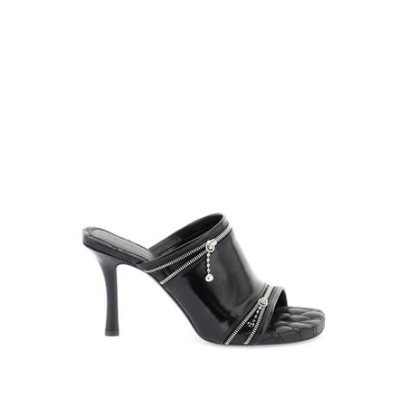 

Burberry Glossy Leather Peep Mules Women