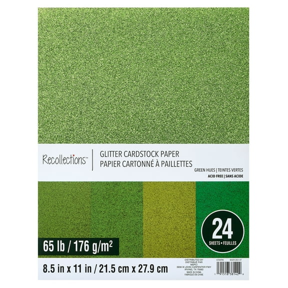 Green Glitter Cardstock Paper by Recollections - 8.5" x 11"