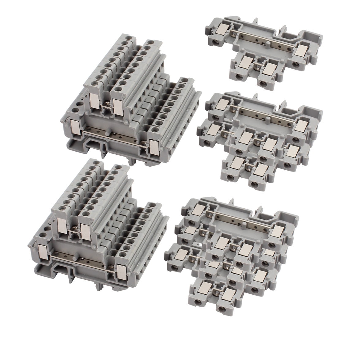25Pcs MBKKB2.5 DIN Rail Mount Doublelevel Terminal Block 500V 2.5mm2