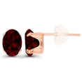 thumbnail image 2 of Decadence Solid 14K Gold or 14K Gold Plated 925 Sterling Silver Yellow, White or Rose Gold 7x5mm Oval Genuine Or Created Gemstone Birthstone Stud Earrings, 2 of 5