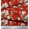 thumbnail image 2 of Soimoi Red Heavy Canvas Fabric Leaves & Rose Floral Printed Upholstery Fabric, Fabric for Home Accents Craft Fabric by The Yard 58 Inch Wide, 2 of 3