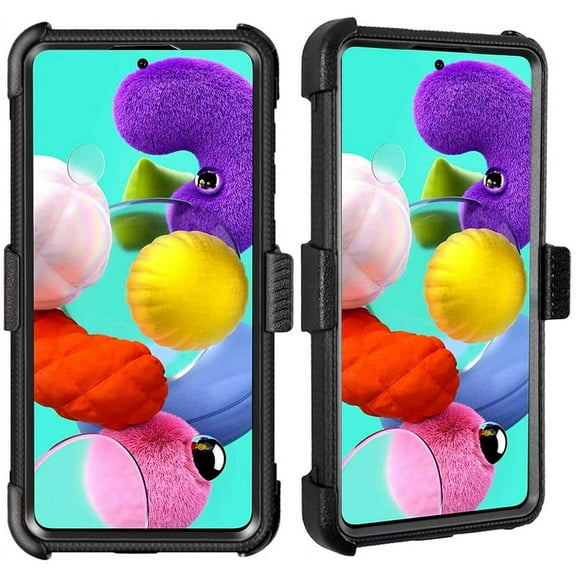 GoldCherry Phone Case for Samsung Galaxy A71 6.7 Inch,Women Men Girls BoysHeavy Duty Full Body Protection Case Cover with Swivel Belt Clip and Kickstand for Samsung Galaxy A71 6.7 Inch (Black)