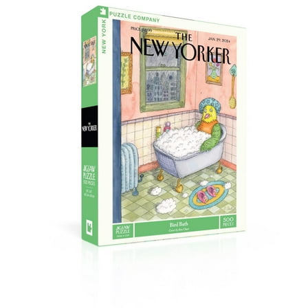 New York Puzzle Company Bird Bath 500 Piece Jigsaw Puzzle