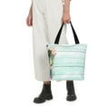 thumbnail image 5 of Salouo Flowers And Turquoise Wooden for Shoppers Tote for Women Foldable Handbags with Big Capacity Casual One-Shoulder Shopping Bag Hobo Bags Fit for Office/Shopping/Park, 5 of 6
