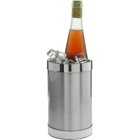 

Hand Made In USA Double Walled Insulated Wine Chiller (Brushed Silver)