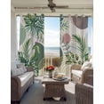 thumbnail image 6 of Boho Tropical Kitchen Curtains Summer Palm Leaves Botanical Beige Cafe Short Curtains for Bathroom Blackout Window Curtain Grommet Small Window Treatment Drapes for Bedroom Living Room 27.5"x39"x2, 6 of 9