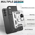 thumbnail image 3 of for Samsung Galaxy A54 5G Case with HD Screen Protector, Heavy Duty Shockproof with 360° Rotation Metal Kickstand [Military Grade] Protective Case for Samsung A54 5G, Silver, 3 of 14