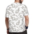 thumbnail image 2 of Wukai Hand Drawn Rabbit Print Men's Short-Sleeved Mesh T-Shirt,Quick-Dry Short Sleeve Workout T-Shirt-4X-Large, 2 of 8