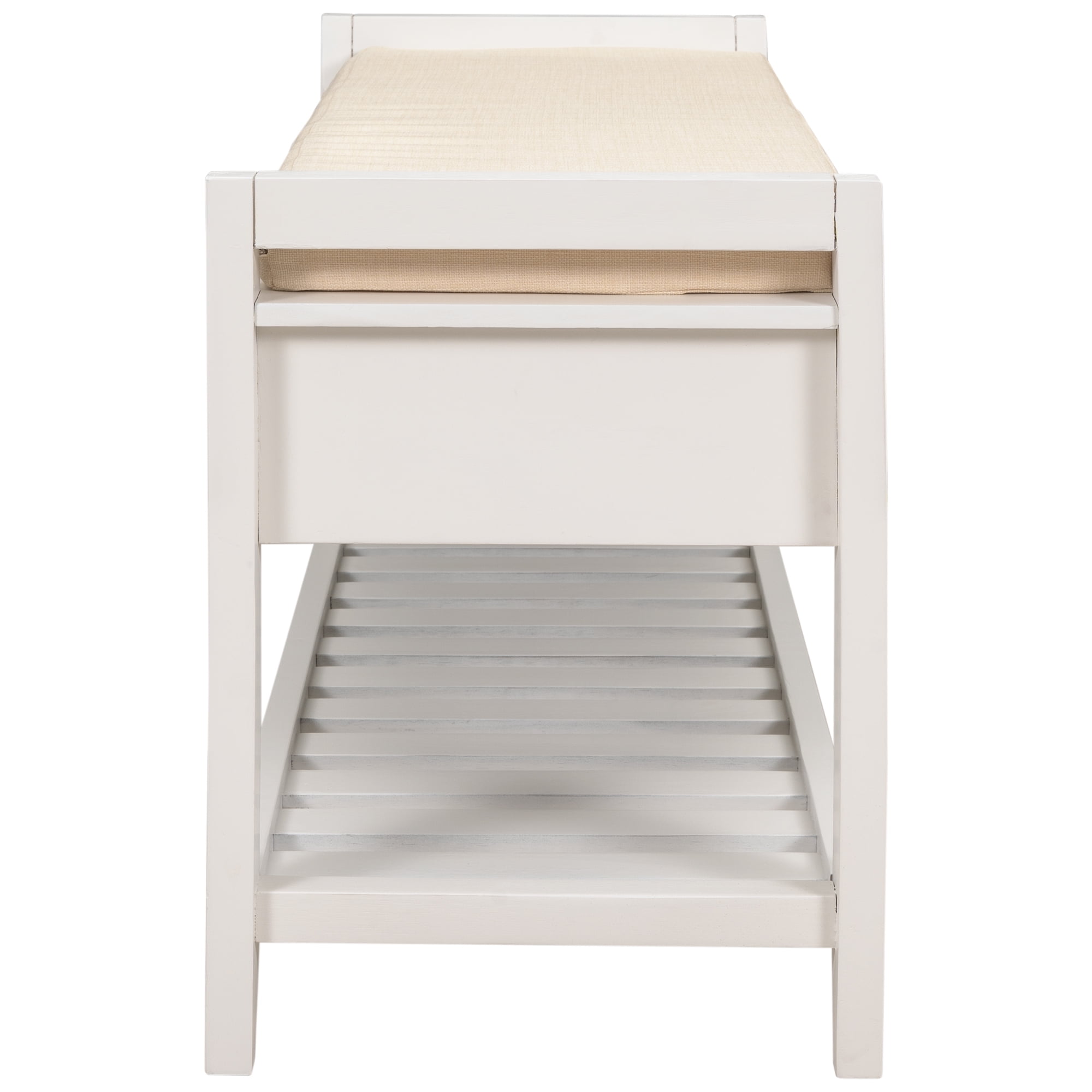 Harper & Bright Designs Shoe Rack with Cushioned Seat and Drawers, Multipurpose Entryway Storage Bench, White