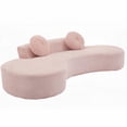 thumbnail image 5 of 105.5''Curved Sofa, Modern Minimalist, Cloud Couch 3-4 Seater with 2 Pillows, 5 of 11