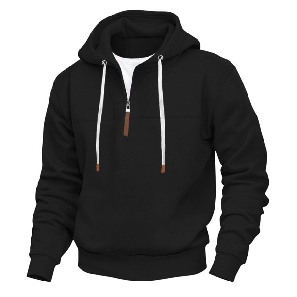 Sudadera con capucha para hombre, color sólido, informal, a la moda, holgada, de manga larga, con cremallera, sudadera con capucha, blusa de poliéster para hombre