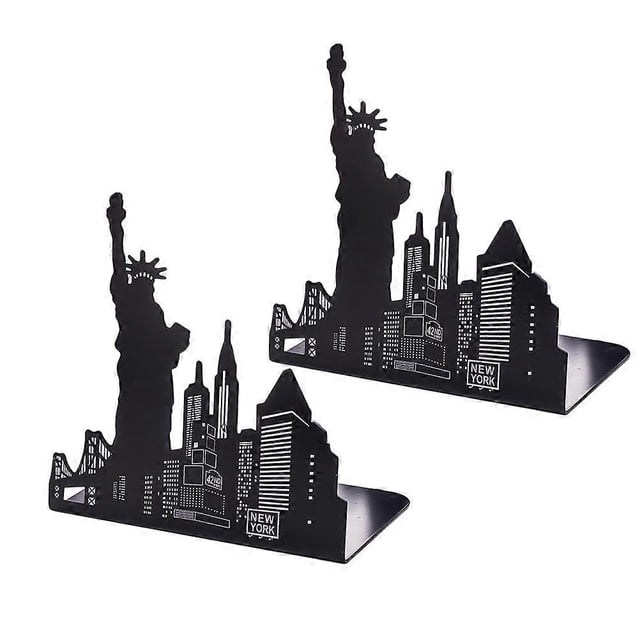 Creative Metal Book Rack Statue of Liberty Shape Book Support for Files Magazines Home Occasion 2Set