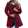 thumbnail image 1 of Chaqueta ligera impermeable para mujer, gabardina para exteriores con capucha, cortavientos ligero y resistente al viento., 1 of 6