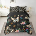 thumbnail image 2 of Homewish Flying Butterflies 7 Pieces Bedding Comforter Set for Teens Female Men,Chic Flowers Full Bedding Set Lightweight,Abstract Gradient Ombre Fitted Sheet Flat Sheet,Breathable Home Decor, 2 of 8