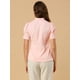 thumbnail image 5 of INSPIRE CHIC Camisa De Manga Corta Con Cuello De Lazo Para Mujer Blusa De Cuello Alto Con Encaje Frontal Con Botones Y Manga Abullonada Rosa S, 5 of 6