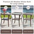 thumbnail image 6 of Unnifurnzi Outdoor Wicker Side Table-Patio PE Rattan End Table with Tempered Glass Top 2-Tier Storage Shelf Square Side Table for Deck Porch Balcony Garden-Brown, 6 of 7