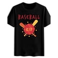 thumbnail image 1 of T Shirt Men'S Crew Neck Red Baseball Print, 1 of 5