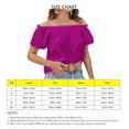 thumbnail image 3 of Top de verano para mujer, Top informal holgado con hombros descubiertos y manga corta con ribete de volantes para mujer, 3 of 6
