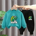 thumbnail image 2 of Zanarzt Boys Clothes for Boys Outfits Set Boys Cute Dinosaur Print Long Sleeve Sweatshirt Pants Casual Two Piece Set G,7-8 Years, 2 of 3