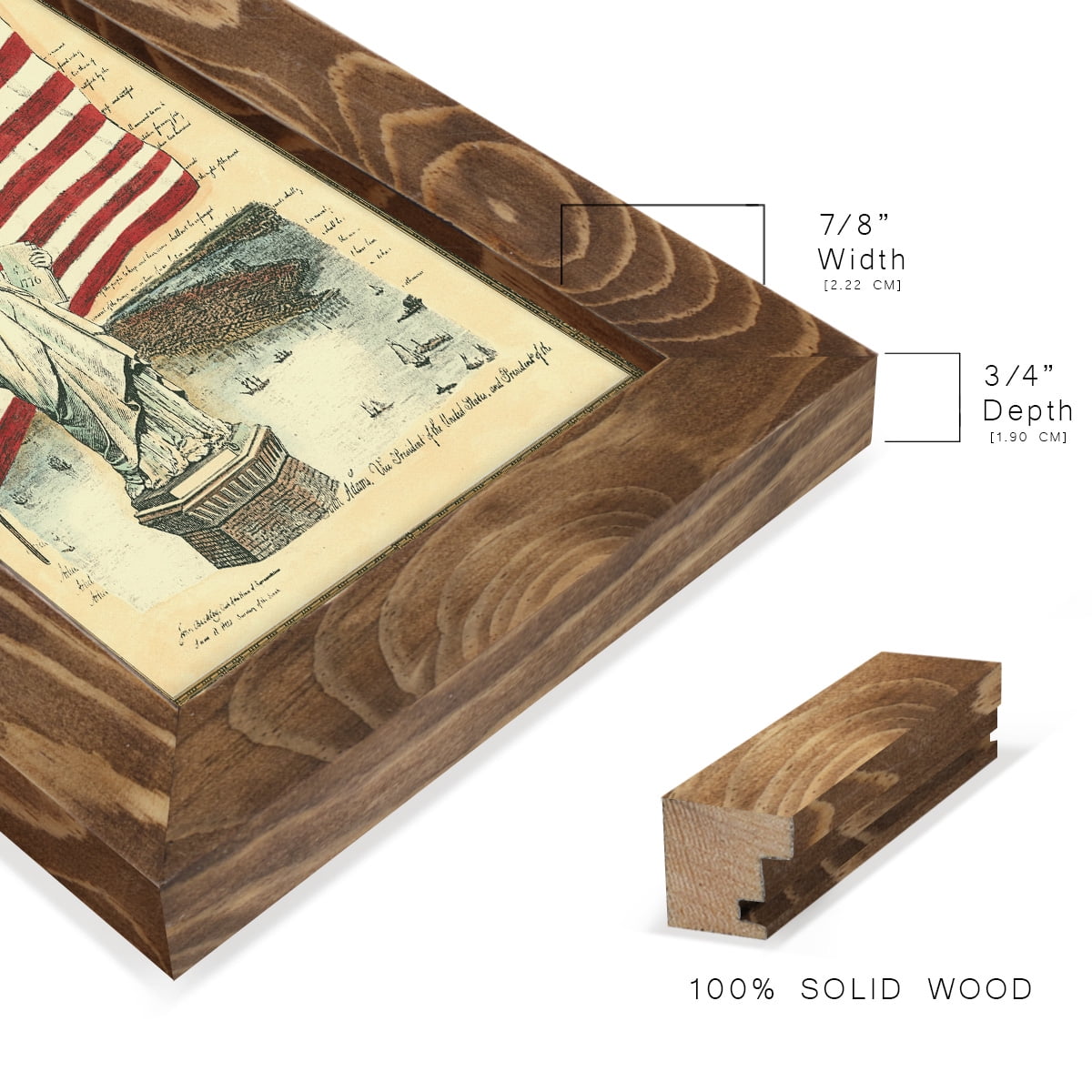 USE D # Proud To Be An American I -Framed Print w/glass-Walnut